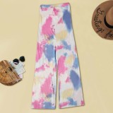 Tie Dye Print Strapless Wide Leg Jumpsuit NY-2005