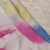 Tie Dye Print Strapless Wide Leg Jumpsuit NY-2005