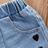 Kids Girl Love Heart Print Summer 3 Piece Sets YKTZ-2091