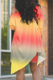 Plus Size Tie Dye Long Sleeve Top+Shorts 2 Piece Sets NY-2017