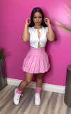 Solid High Waist Pleated Mini Skirt ZDF-31188