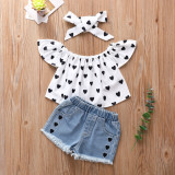 Kids Girl Love Heart Print Summer 3 Piece Sets YKTZ-2091