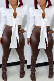 White Long Sleeve Shirt Top MK-3076