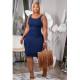 Plus Size Denim Sleeveless Slim Mini Dress GCNF-0152