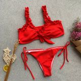 Solid Ruffled Bikini Two Piece Sets CASF-8832