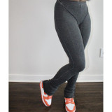 Solid Fitness Yoga Tight Stacked Pants GCNF-0157