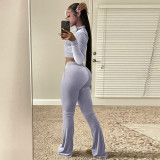 Velvet Long Sleeve Zipper Two Piece Suits GCNF-0161