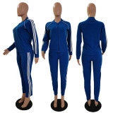 Casual Zipper Tracksuit Two Piece Pants Set GCNF-0090