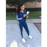 Casual Zipper Tracksuit Two Piece Pants Set GCNF-0090