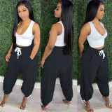 Solid High Waist Loose Casual Pants GCNF-0101