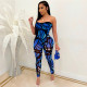 Sexy Printed Strapless Slim Jumpsuit CNF-0096
