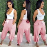 Solid High Waist Loose Casual Pants GCNF-0101
