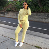 Casual Zipper Tracksuit Two Piece Pants Set GCNF-0090