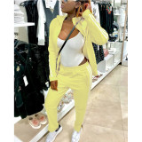 Casual Zipper Tracksuit Two Piece Pants Set GCNF-0090