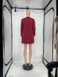 Solid Knitted Full Sleeve Coat+Bra Top+Shorts 3 Piece Sets BLX-8234
