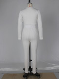 Solid Long Sleeve Slim Two Piece Pants Set ZSD-0444