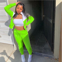 Casual Sports Zipper Two Piece Pants Set GCNF-0062