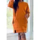 Solid Long Sleeve O Neck Sweatshirt Dress GCNF-0071