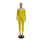 Casual Sports Zipper Two Piece Pants Set GCNF-0062