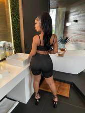 Solid Color Casual Camisole Shorts Two Piece Sets HMS-5532