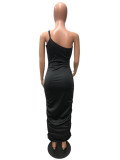 Solid Sexy Off Shoulder Hollow Out Long Club Dress QZX-6242
