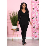 Solid Long Sleeve Two Piece Pants Set GCNF-0066