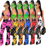 Plus Size Printed Flared Pants (Without Top) GCNF-0056