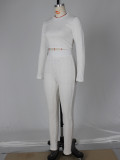 Solid Long Sleeve Slim Two Piece Pants Set ZSD-0444