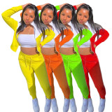 Casual Sports Zipper Two Piece Pants Set GCNF-0062