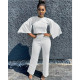 Solid Flare Sleeve Two Piece Pants Sets GCNF-0047
