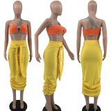 Sexy Wrap Chest High Waist Long Skirt 2 Piece Sets LM-8305