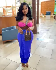 Sexy Wrap Chest High Waist Long Skirt 2 Piece Sets LM-8305