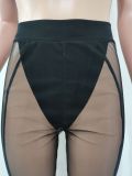 Sexy Sleeveless Crop Top And Mesh Pants Two Piece Sets AL-273