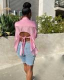 Sexy Backless Long Sleeve Shirt Top LDS-3302