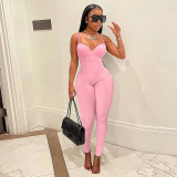 Solid Spaghetti Strap Tight Jumpsuit FSL-F192