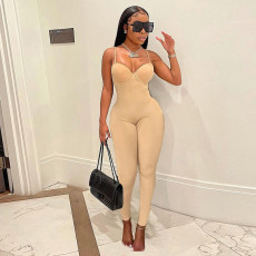 Solid Spaghetti Strap Tight Jumpsuit FSL-F192