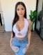 Solid Color Halterneck Crop Top GDYF-6989