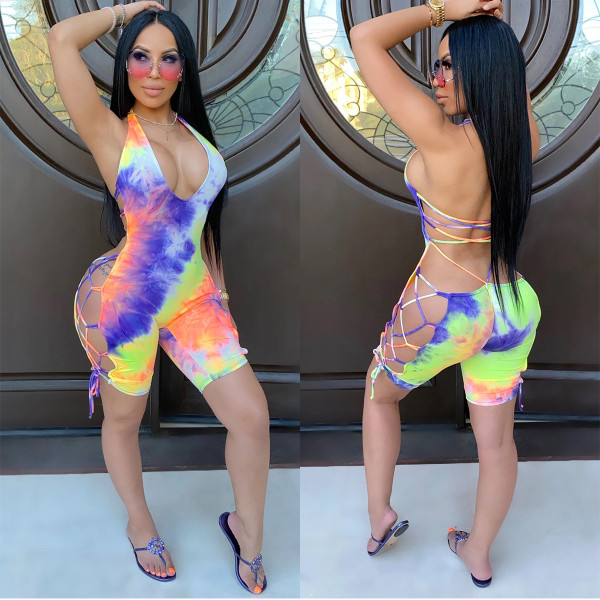 Sexy Halter Backless Bandage Romper GCNF-0010