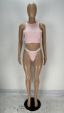 Sexy Backless Sleeveless Top+Shorts+Panties 3 Piece Sets XYF-9131