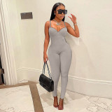Solid Spaghetti Strap Tight Jumpsuit FSL-F192