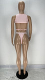 Sexy Backless Sleeveless Top+Shorts+Panties 3 Piece Sets XYF-9131
