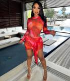 Sexy Mesh Bodysuit+Mini Skirt 2 Piece Sets NIK-279