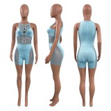 Sexy Mesh Patchwork Sleeveless Hollow Romper NIK-281