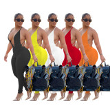 Sexy Deep V Neck Backless Bandage Jumpsuit FOSF-8202