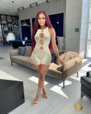 Solid Sleeveless Hollow Out Romper NIK-280