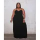 Plus Size Solid Color Loose Sexy Sling Long Dress GDYF-6948