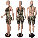 Sexy Halter Backless Bandage Romper GCNF-0010