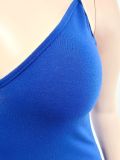 Plus Size Solid Color Loose Sexy Sling Long Dress GDYF-6948