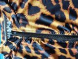Fashion Sexy Double Zipper Short Sleeve Leopard Print Dress GDYF-6990