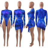 Sexy Mesh Bodysuit+Mini Skirt 2 Piece Sets NIK-279